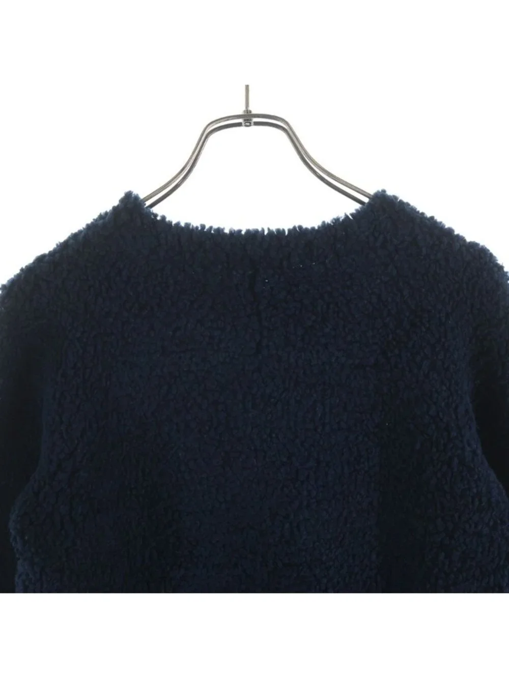 Chanel CC Logo Wool Acrylic Long Sleeve Knit Sweater Cashmere Blend Navy